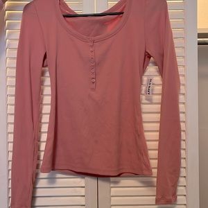 Rose pink, half button down